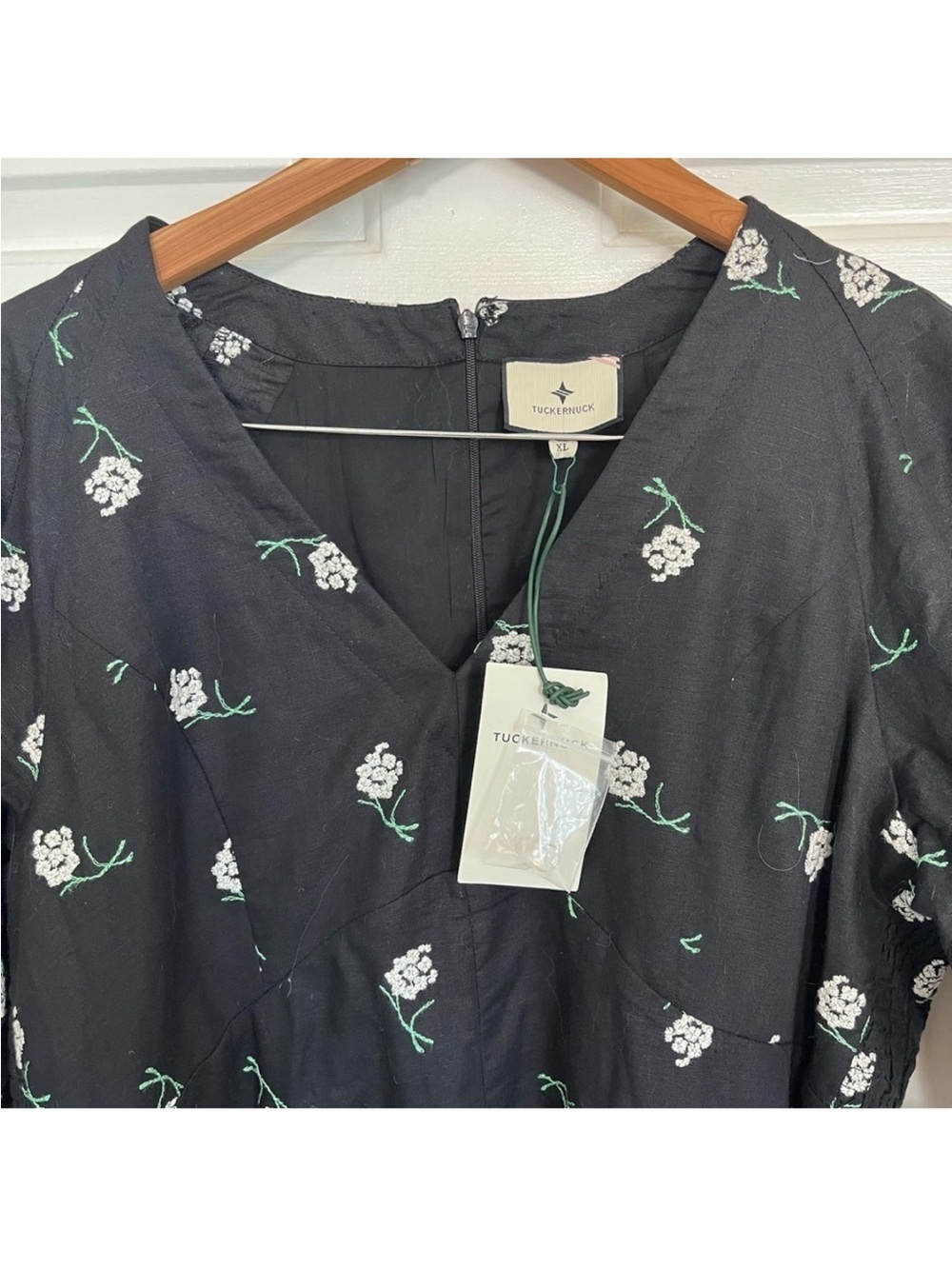 NEW Tuckernuck Black Baby's Breath Serena Mini Dress XL NWT Linen-Cotton - Picture 11 of 11